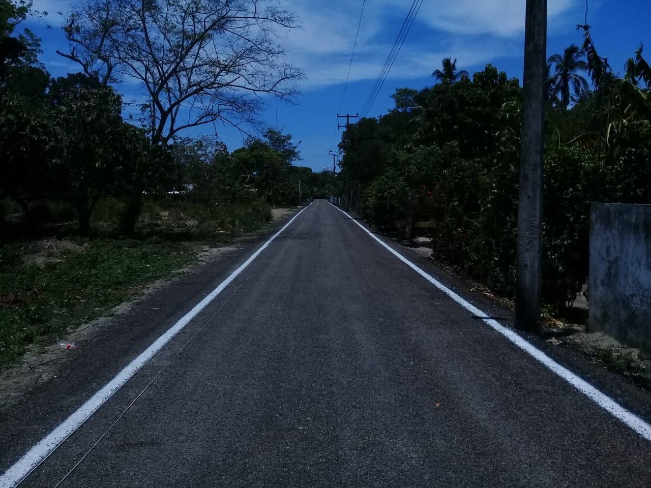 Camino asfaltado con señalamiento
